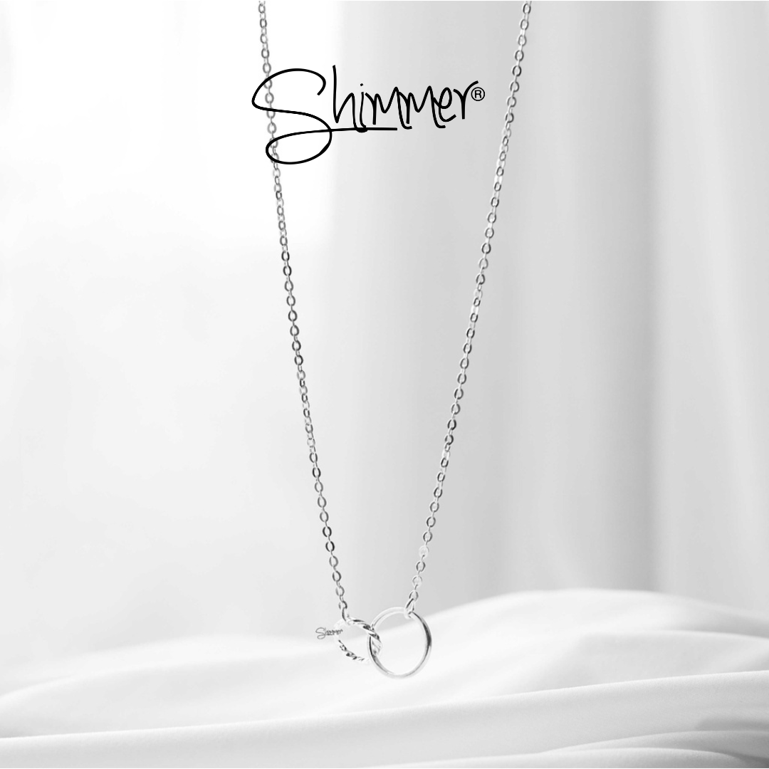 Dây chuyền nữ bạc 925 shimmer silver mặt hai hình tròn lồng ghép nhau - twins 2 - trang sức bạc 925 shimmer silver