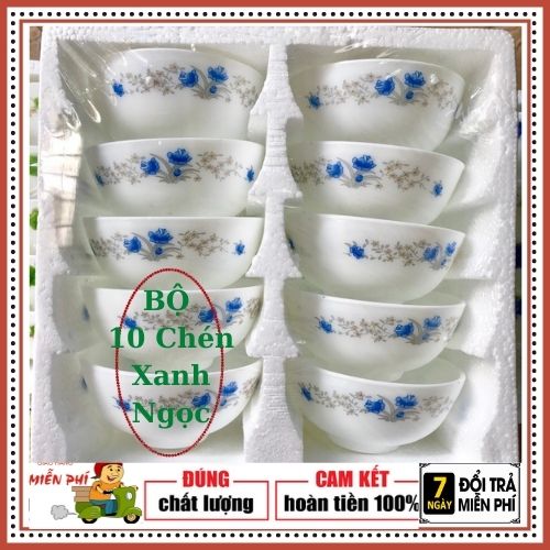 BỘ10 CHÉN SỨ OPAL GỐM SỨ BÁT TRÀNG CAO CẤP [ TẶNG 10 ĐÔI ĐŨA KHI MUA BỘ 10 CHÉN SỨ CAO CẤP ]