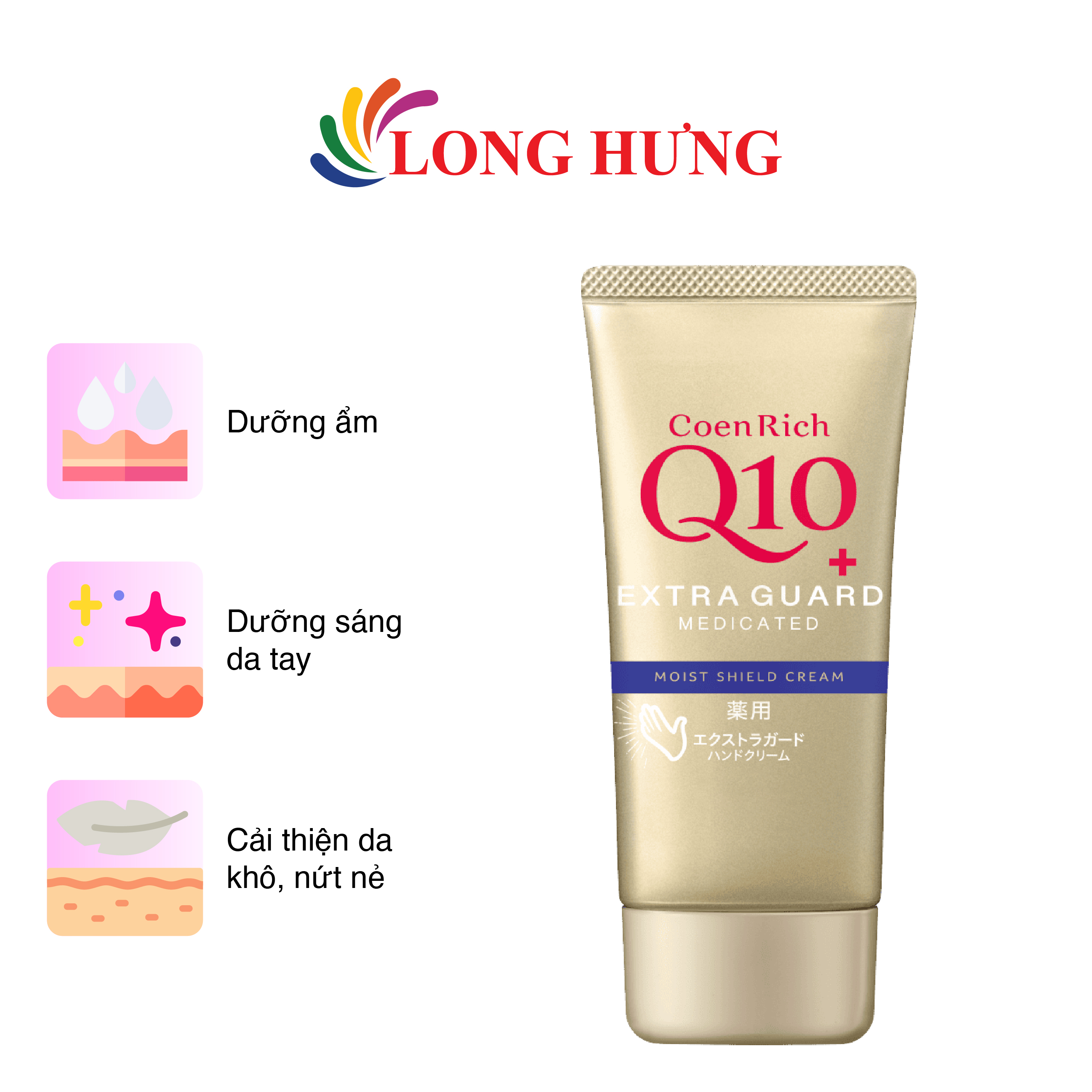 Kem cấp ẩm da tay chuyên sâu Kosé CoenRich Q10+ Extra Guard Moist Shield Cream (80g)