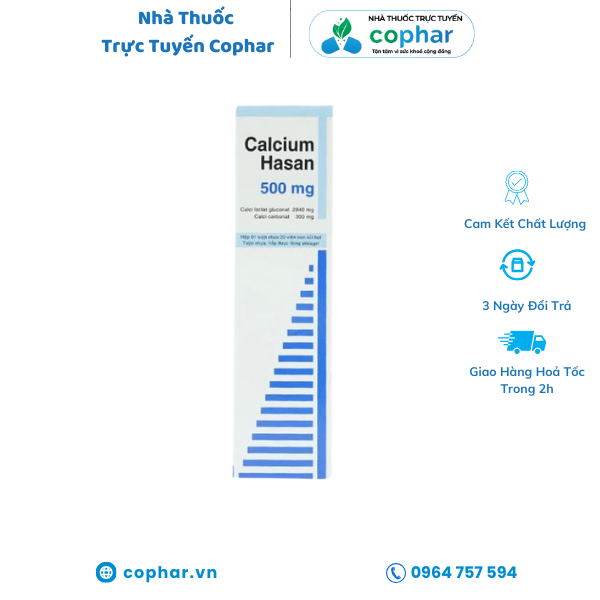 Calcium hasan 500mg 20 viên