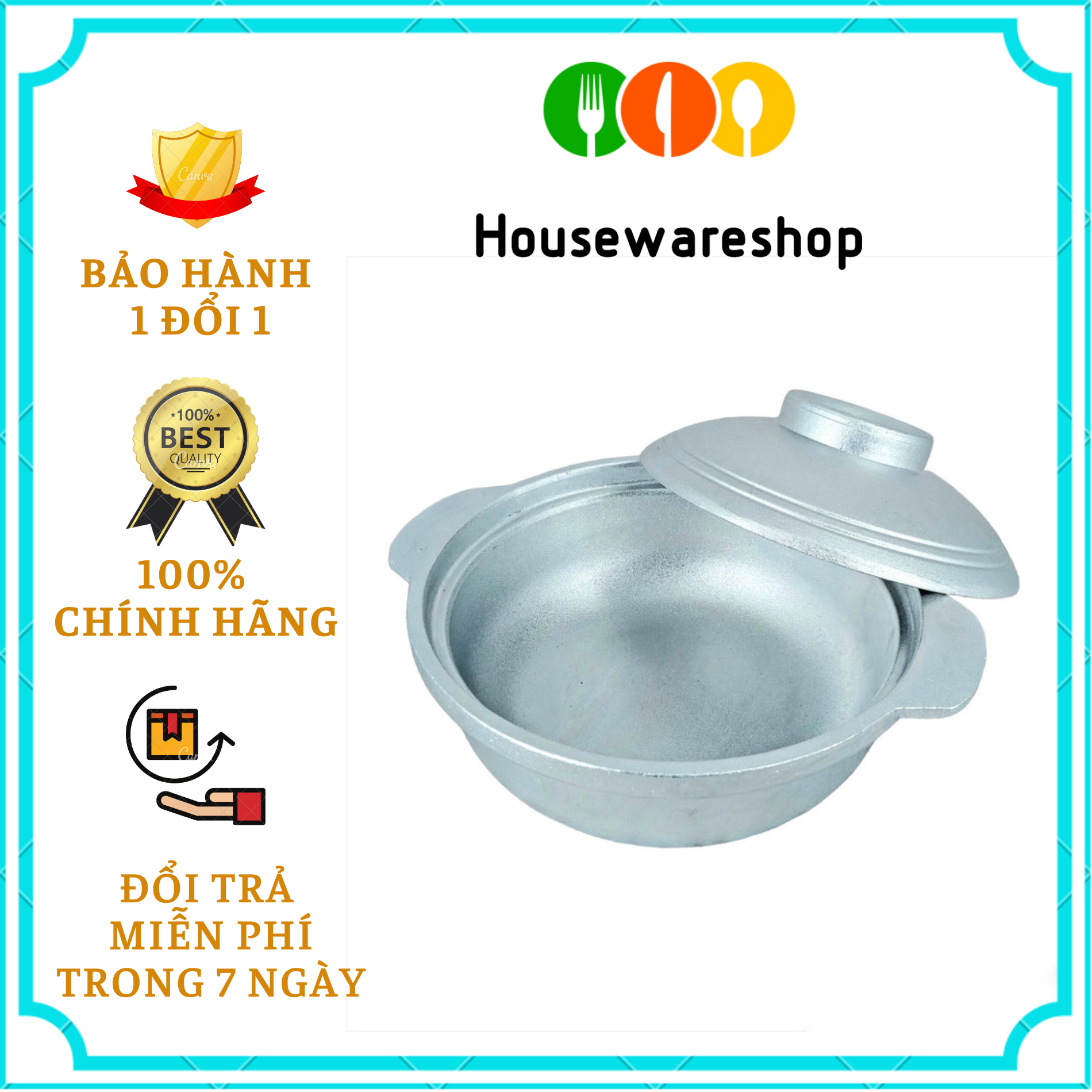 Nồi nhôm trắng nhỏ dùng kho cá,kho quẹt Dragon 12cm