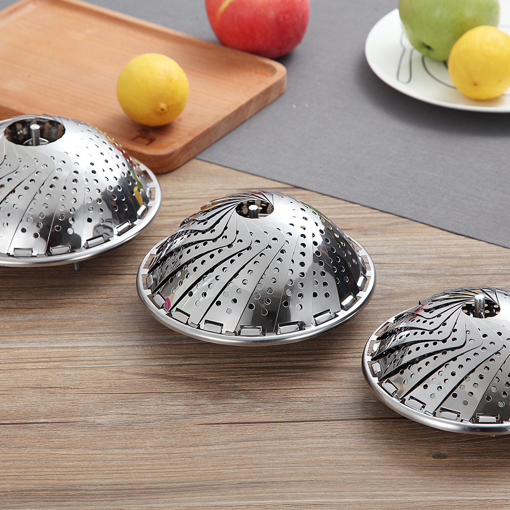 Vỉ hấp, xửng hấp inox 304 tròn gấp gọn, đa năng tiện dụng
