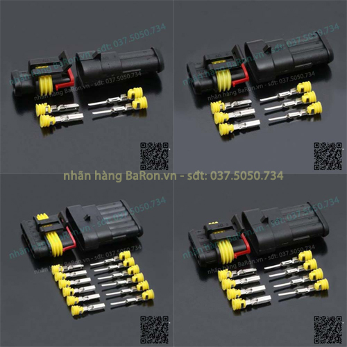 Giắc nối nguồn chống nước dùng cho xe máy - ô tô