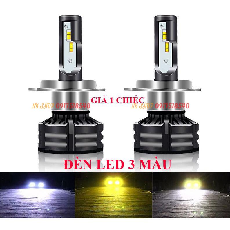 ĐÈN LED T6 ĐỔI 3 MÀU SIÊU SÁNG CHÂN H4 ( giá 1 bóng )