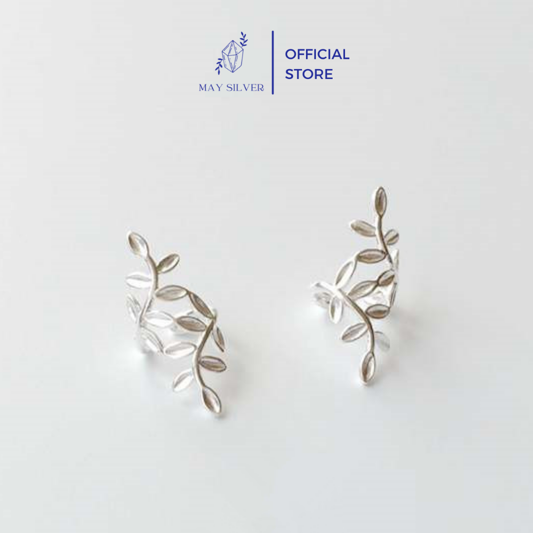 Earcuff cá tính nữ - khuyên gài bạc ý 925 mây silver - bông tai nữ cá tính k28