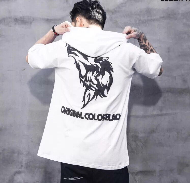 [HCM]Áo thun nam có nón phối màu kèm họa tiết phong cách