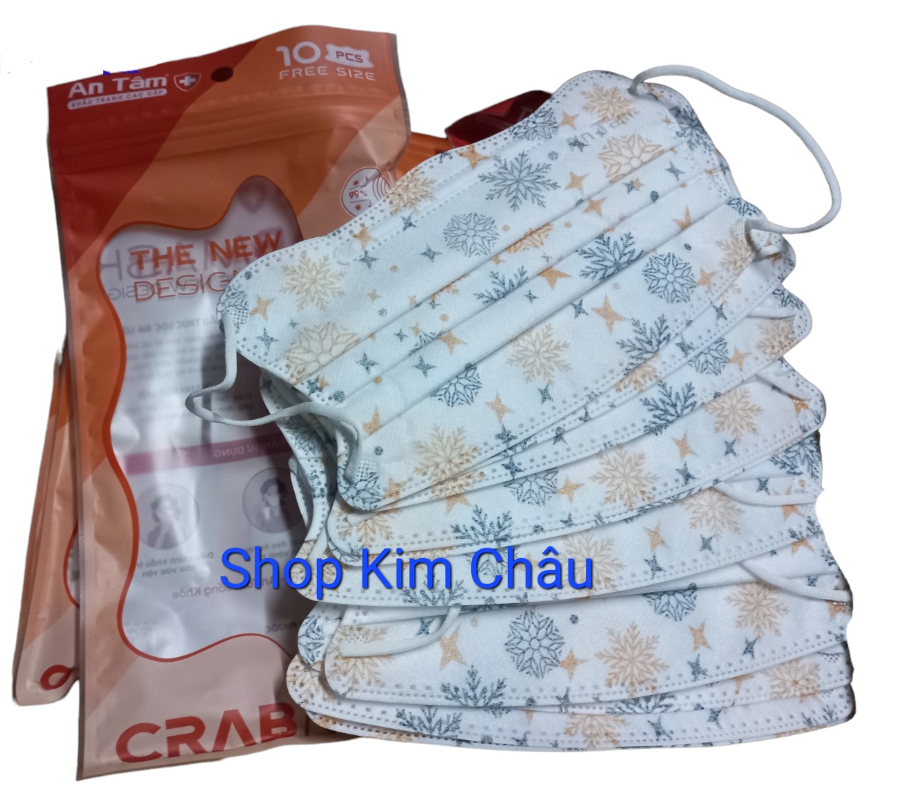Bịch 10 cái Khẩu Trang Con Cua 4 lớp siêu mềm, siêu mịn đeo êm tai ôm sát mặt chống bụi chống nắng