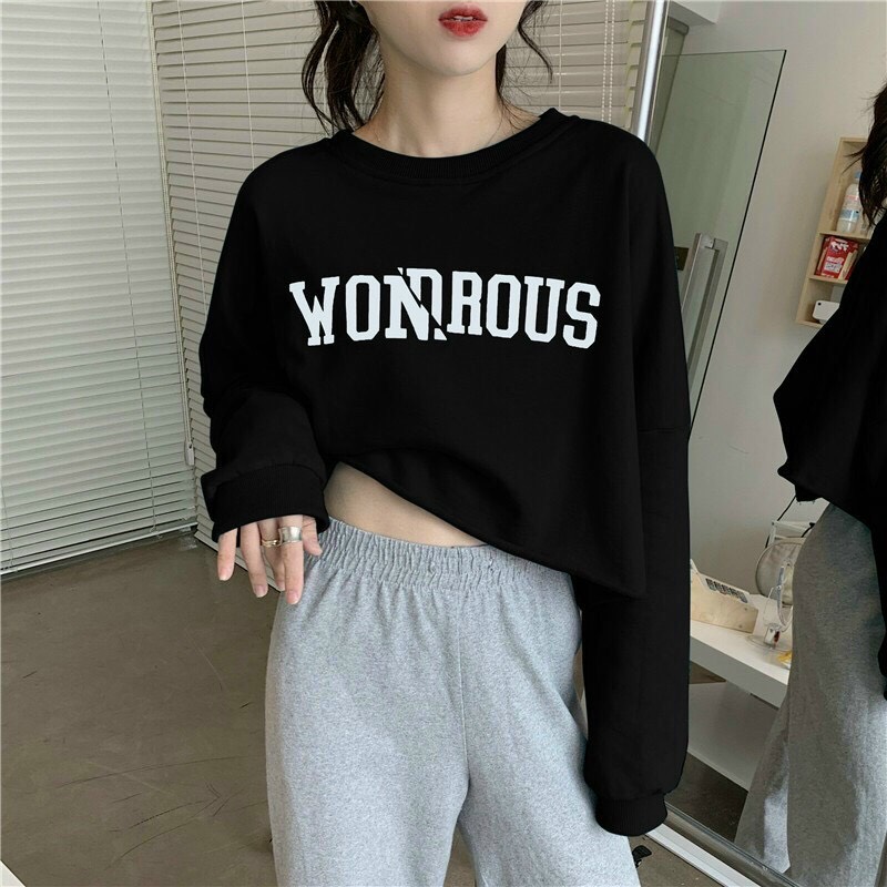 Áo Thun Nữ Croptop Tay Dài Form Rộng - 051220 - MỘC QUYÊN FASHION