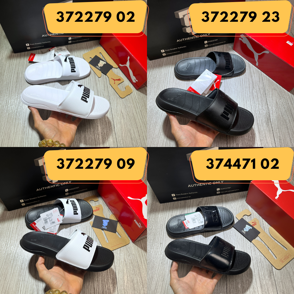 Dép puma popcat 20 black white 372279 02 23 09 374471 02 full box tag chính hãng