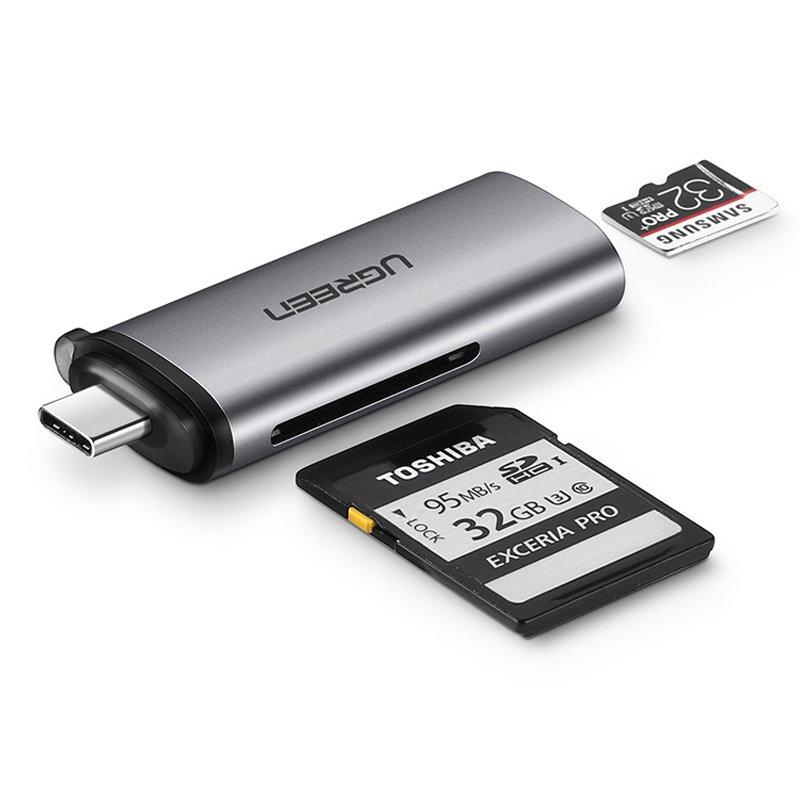 Đầu đọc thẻ sd/tf cổng usb-c ugreen 50704