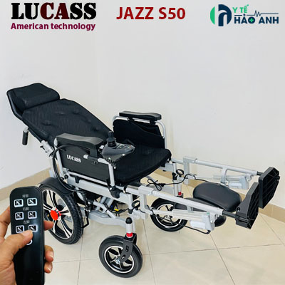 Xe lăn điện ngả nằm tự động Lucass Jazz S50, có remote