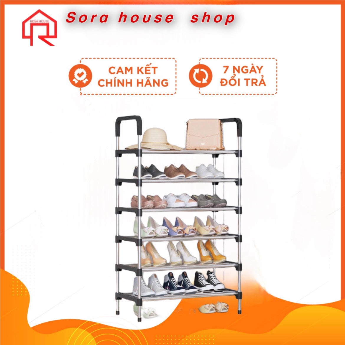 Kệ để giày 10 tầng chắc chắn khung inox