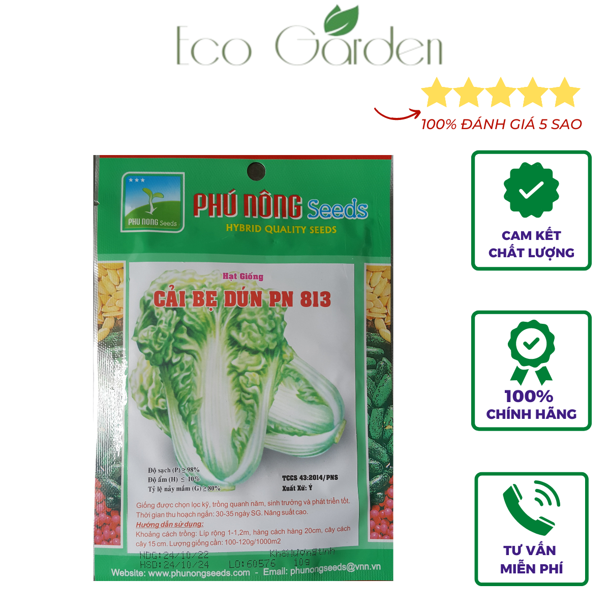 Hạt giống cải bẹ dún pn-813 phú nông - 10g