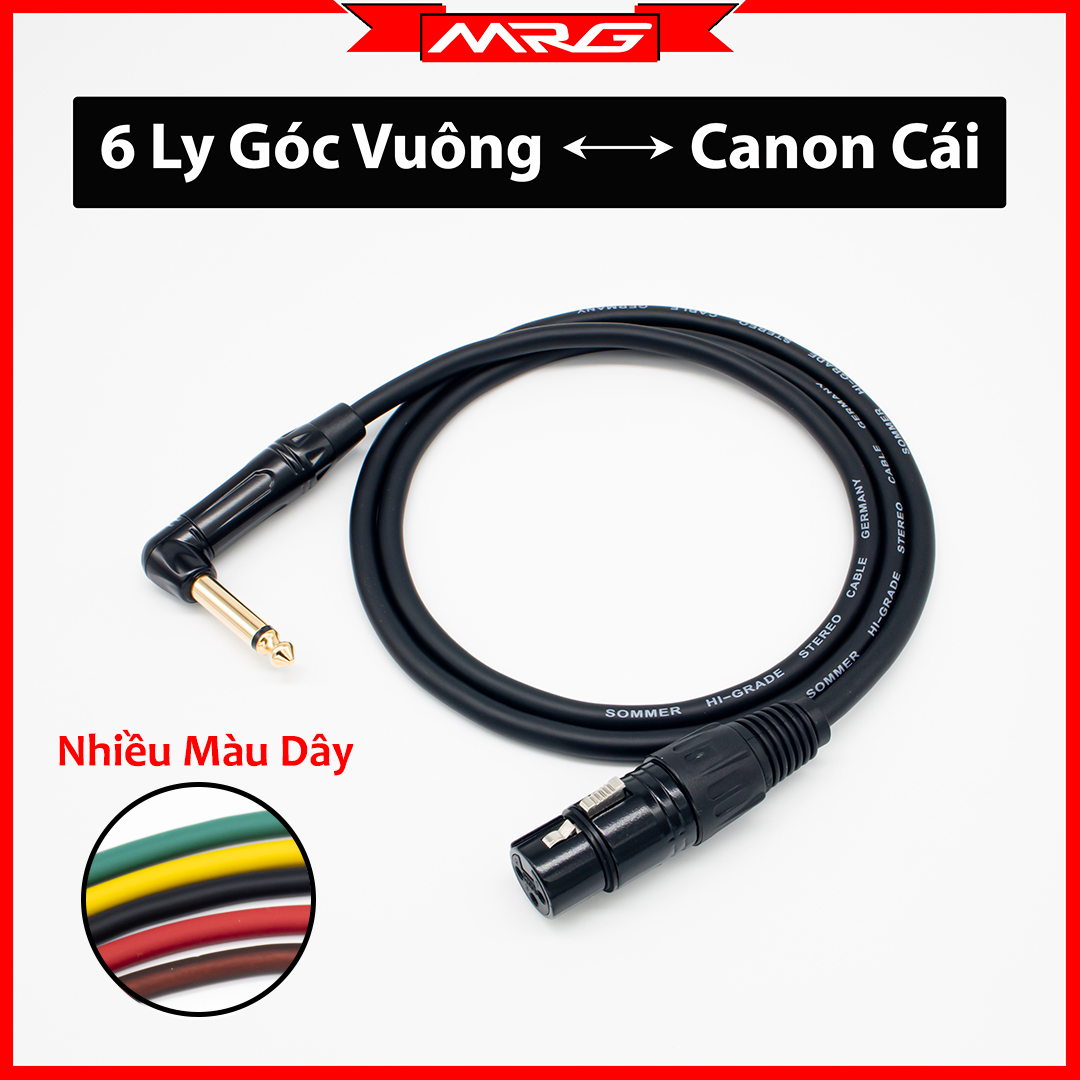 Dây canon cái ra 6 ly cong góc vuông dài 0.5m-1m-2m-3m-5m-8m-10m-15m-20m dây canon 6ly kết nối tín hiệu âm thanh.