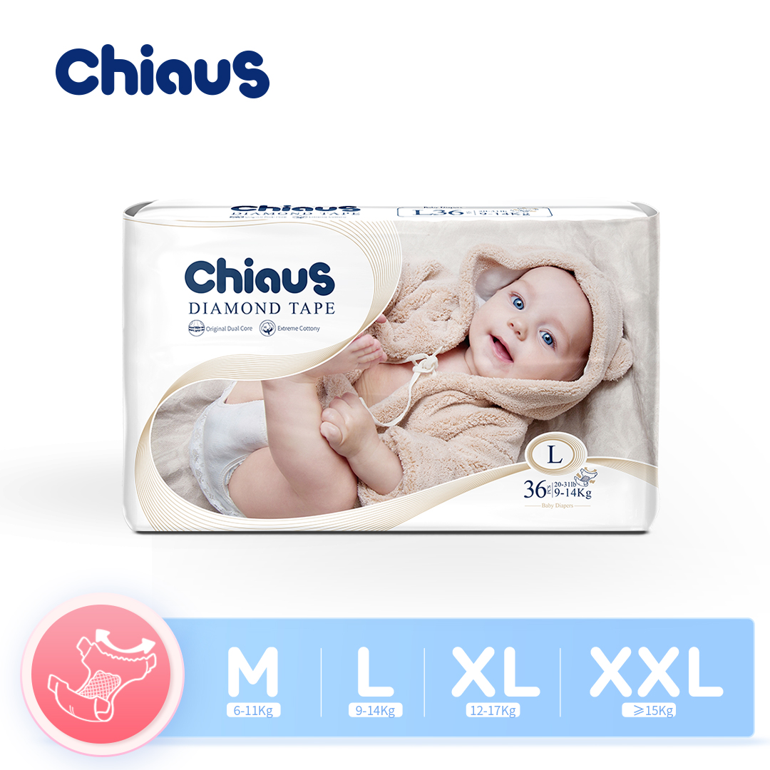 [HSD 8/2022] Tã/Bỉm dán siêu cao cấp Chiaus Diamond Tape M60 - Gói 60 miếng (Cho Bé Từ 6-11Kg)/ L36 - Gói 36 miếng (Cho Bé Từ 9-14Kg)