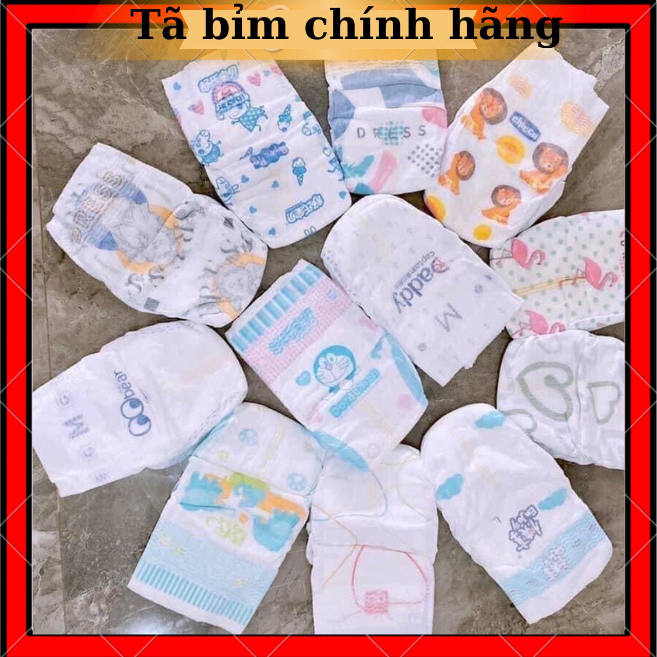Combo 100 miếng bỉm dán hipgig a size s m l xl xxl - siêu thấm - an toàn cho bé