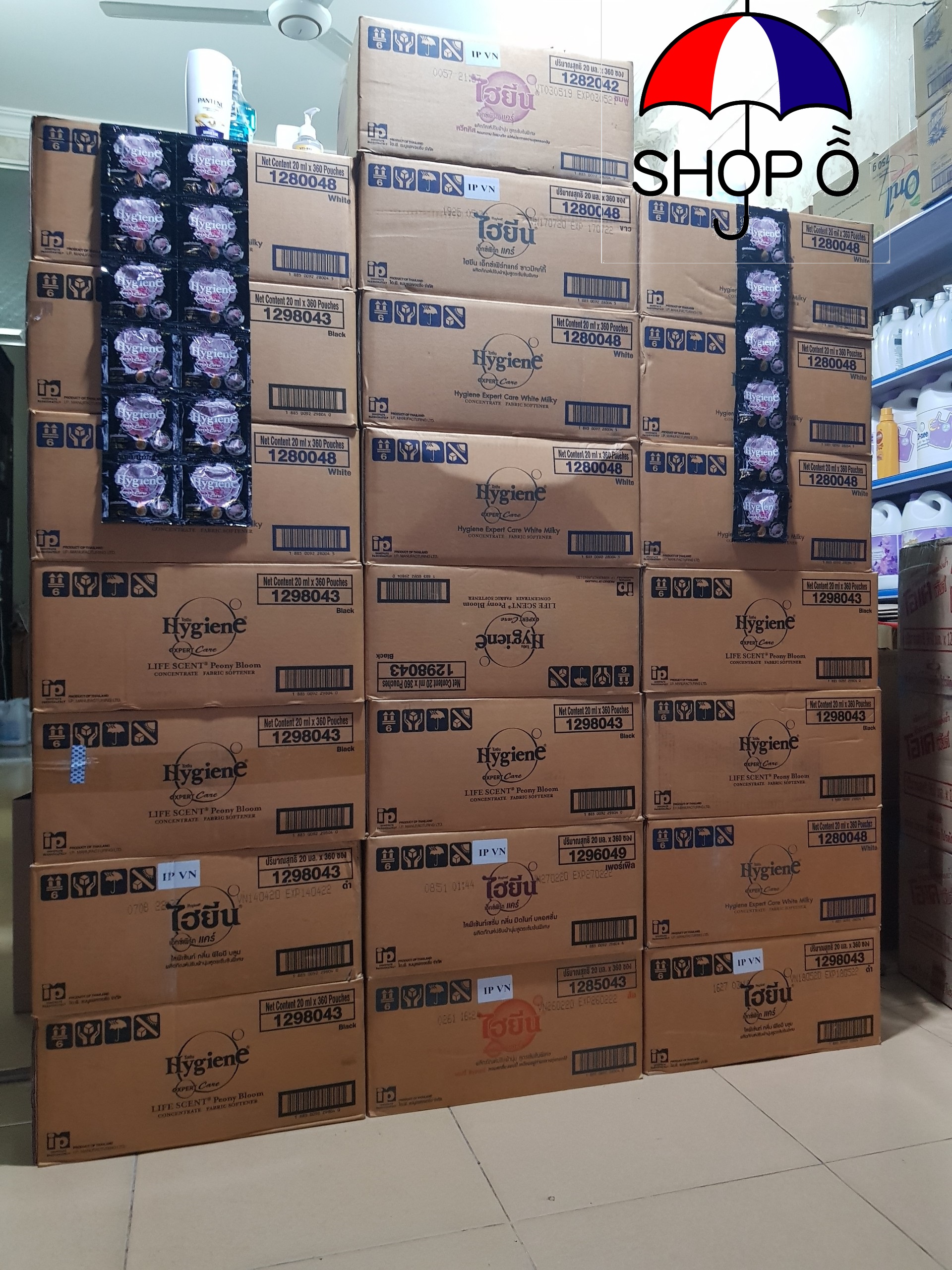 Combo 5 dây xả vải đậm đặc Hygiene 20ml Thái - Màu đen