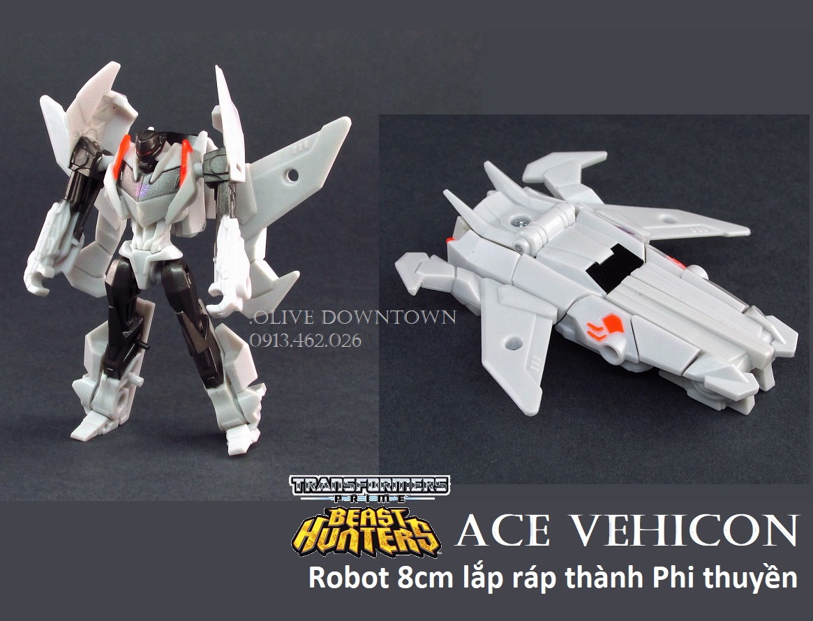 ACE VEHICON - 8cm Robot tranform into white air force - Transformers
