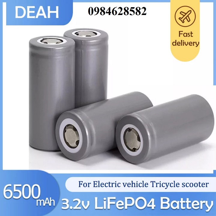 32650, Pin sắt lithium 6500mAh, Pin sạc Lithium, cell pin 3,2v tăng khung pin và kem