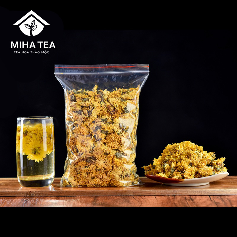 100g Hoa cúc vàng nguyên bông, khô, thơm, đẹp - Miha Tea