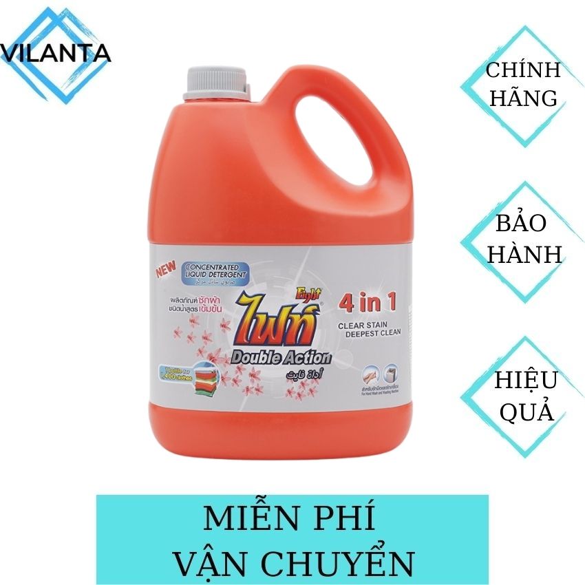 [Freeship] Nước Giặt Xả Fight 3500ml Thái Lan VILANTA hương thơm tự nhiên, lưu hương cả ngày dài, tiết kiệm thời gian, giặt tay và máy đều được