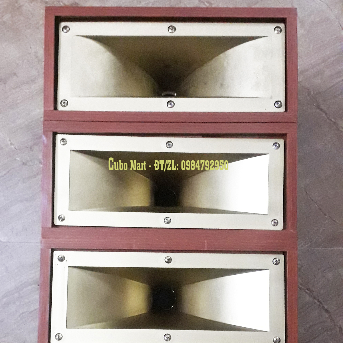 Đôi hộp loa treble kèn vân gỗ, lắp được củ treble ren soáy 250, 350, 450 - cubo mart
