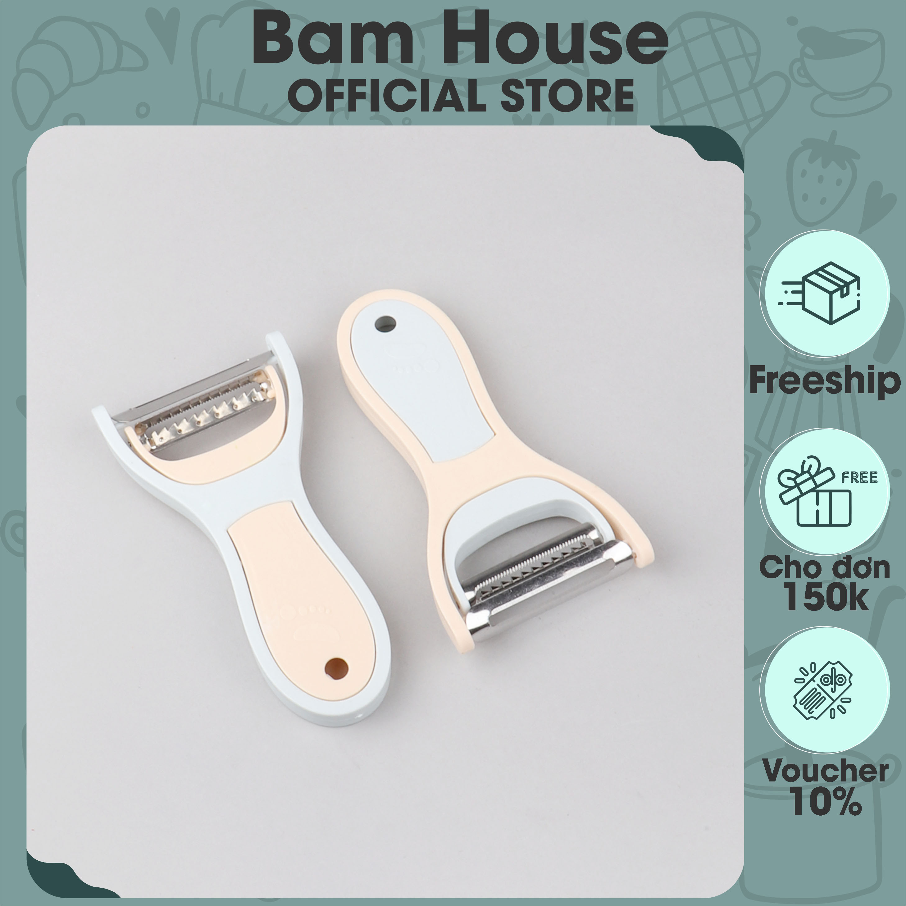 Dao bào đa năng inox Bam House có thể tách làm 2 siêu bén cao cấp B2L01 - Gia dụng bếp