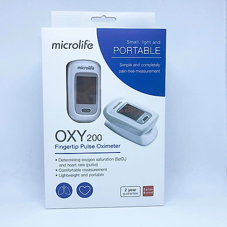 Microlife OXY 200 - Máy đo nồng độ Oxy trong máu và nhịp tim kèm bao đựng