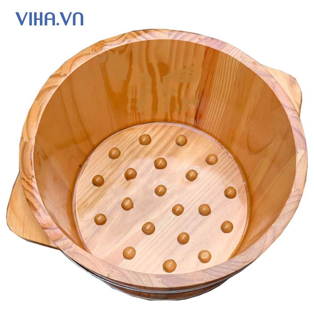 Chậu Ngâm Chân Bằng Gỗ Thông Nhật - Bồn Gỗ Ngâm Chân có hạt