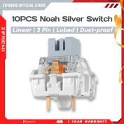 ZIFRIEND 10 cái công tắc Bạc Noah phụ kiện công tắc bàn phím cơ 3 chân nhà máy công tắc tuyến tính lubed (chống bụi)