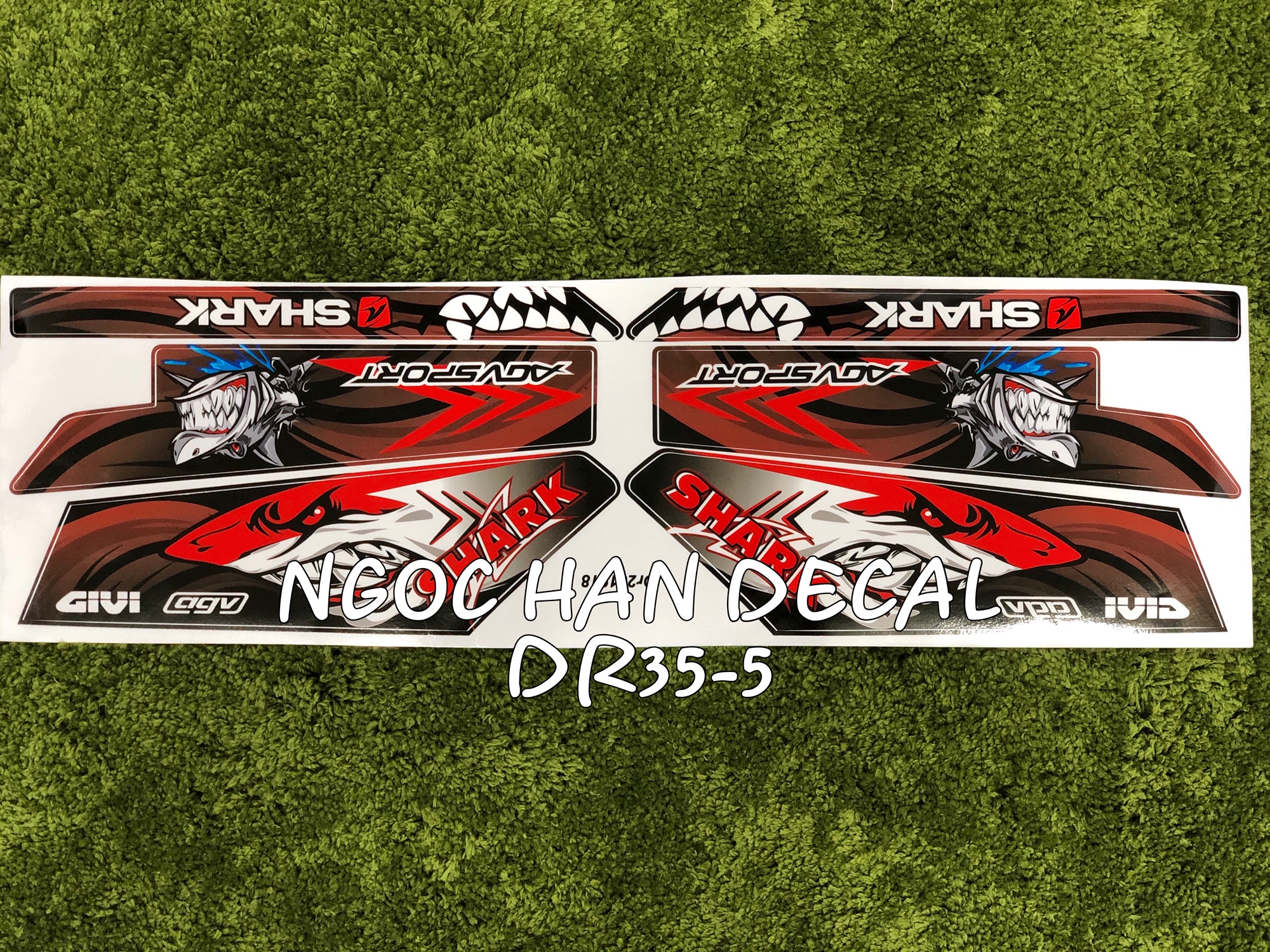 [HCM]Tem chế nguyên bộ đầu Cá Mập (nửa bên) màu đỏ cho Dream -- Ngọc Hân Decal