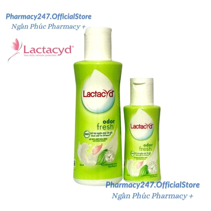 [DIỆN MẠO MỚI] DUNG DỊCH VỆ SINH PHỤ NỮ LACTACYD ODOR FRESH TRẦU KHÔNG & HOA HỒNG CHAI 60ML,150ML Siêu Tiết Kiệm