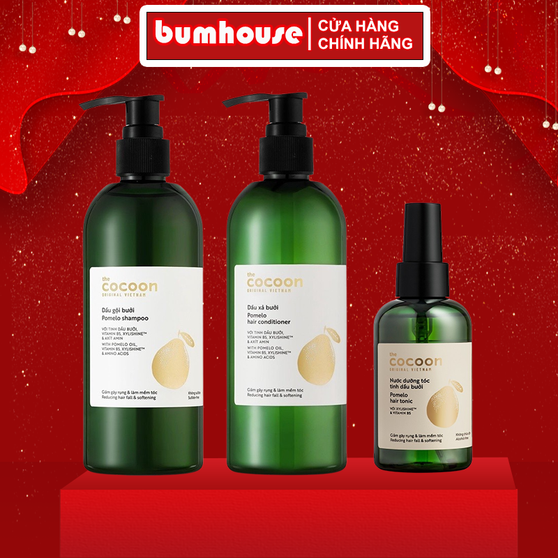 SPECIAL COMBO gội xả bưởi không sulfate giảm gãy rụng tóc Cocoon