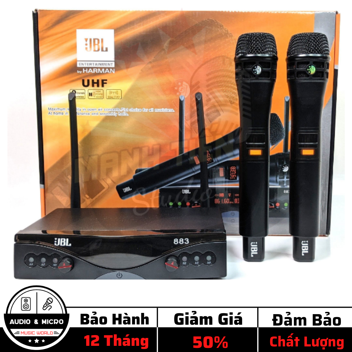 [ HÀNG HOT ] Micro không dây JBL 883 karaoke Mic Sân Khấu Cao Cấp Chất Âm Khỏe Mạnh Mẽ, Dàn Âm Thanh karaoke Cao Cấp, COMBO Bộ 2 Micro karaoke không dây JBL 883 , Mic Sân Khấu Cao Cấp, Chất Âm Khỏe Mạnh Mẽ, Dàn Âm Thanh Karaoke