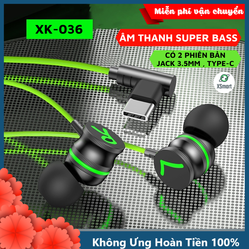 Tai Nghe Nhạc Game XK-036 Jack cắm TYPE C Có Mic Cho Điện Thoại, Âm Thanh Super Bass Cực Đỉnh, Nghe Nhạc Chơi Game Cực Đã.