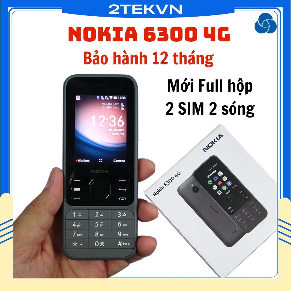 Điện thoại Nokia 6300 4G pin trâu hỗ trợ nghe gọi 2 sim