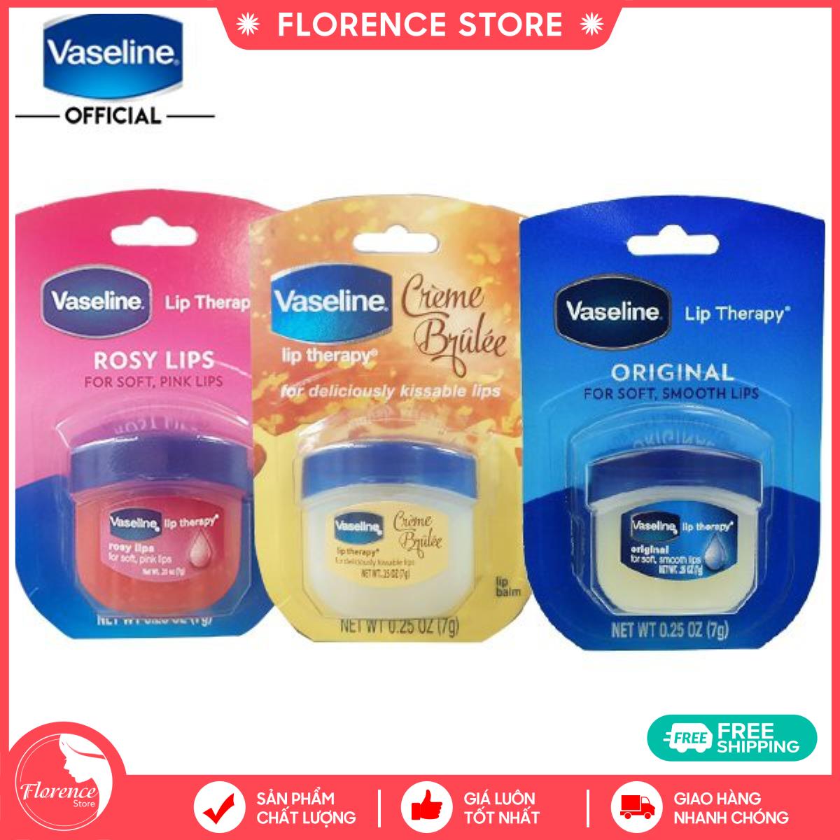 Son dưỡng giảm thâm môi vaseline lip therapy 7g florence store