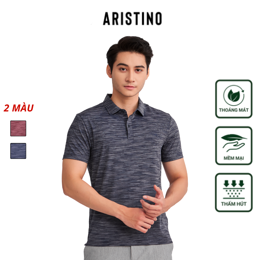 Áo polo nam Aristino phom dáng regular fit suông vừa, thiết kể cổ đức cúc cài chỉn chu, lịch sự - APS187S3