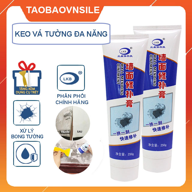[Chính Hãng] Bộ 5 lọ keo vá tường chống thấm LKB 250gr - trám trét vết nứt khe hở tường - chống mốc ẩm làm sạch tường - Taobaovnsile