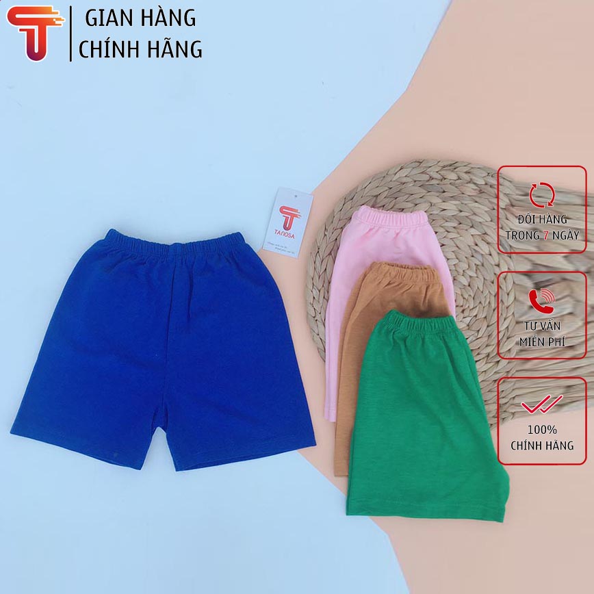TANOSA KIDS Quần đùi cotton, trơn, kẻ sọc nhiều màu cho bé từ 10-25kg