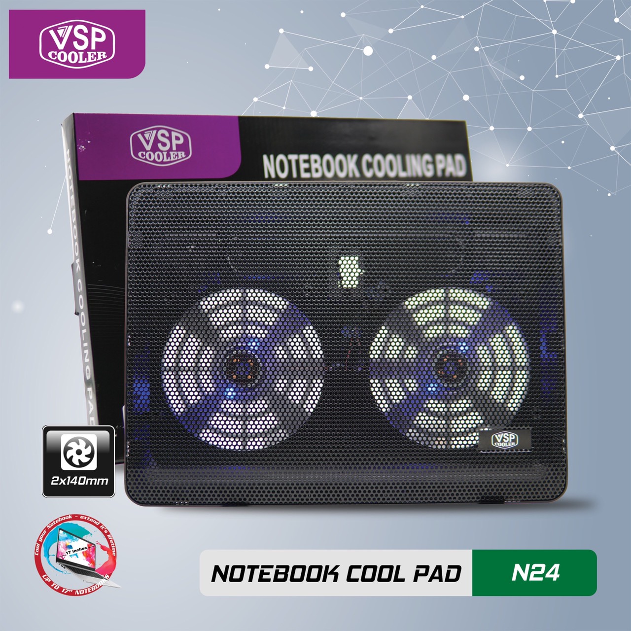 Đế tản nhiệt laptop cooler n24 hàng loại tốt