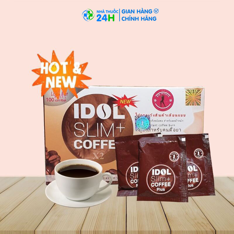 Cà Phê Idol Slim 3 IN 1 Thái Lan (Hộp 10 gói nhỏ x 15g) Chính Hãng - Giảm Mạnh mẫu mới nhất gói thêm từ Plus,tem lấp lánh chuẩn công ty