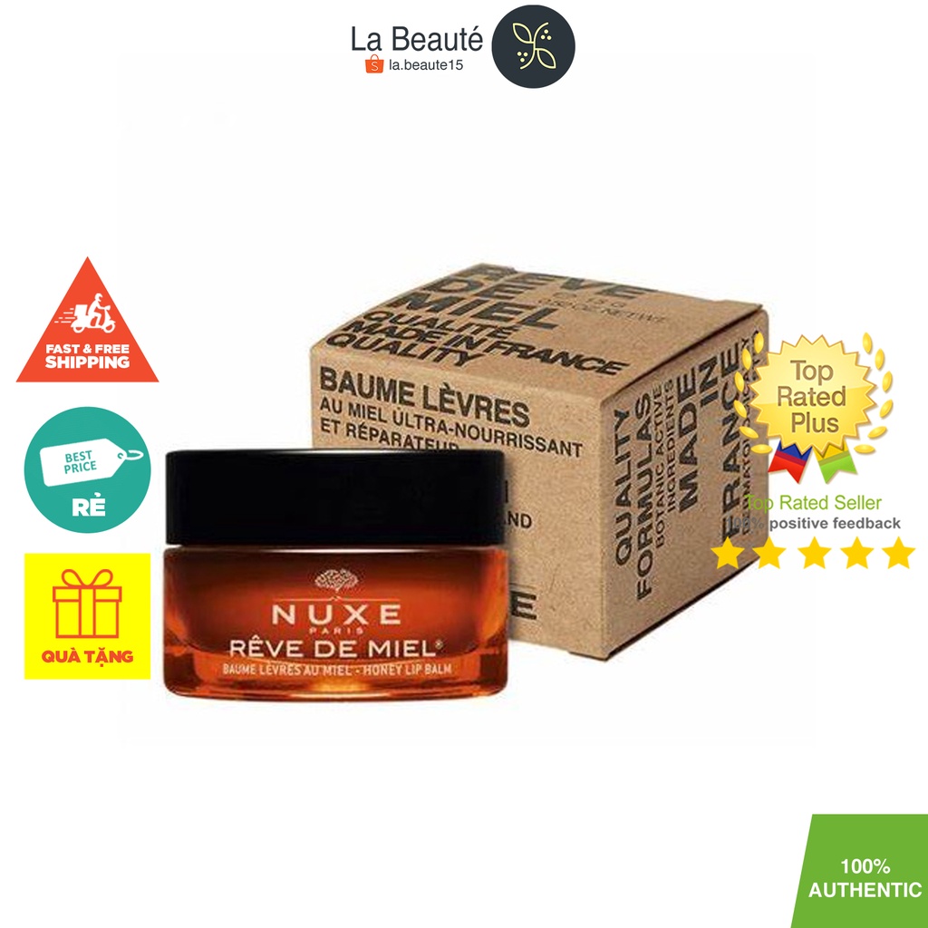 Nuxe rêve de miel lip balm - son dưỡng môi dạng hũ 15gr