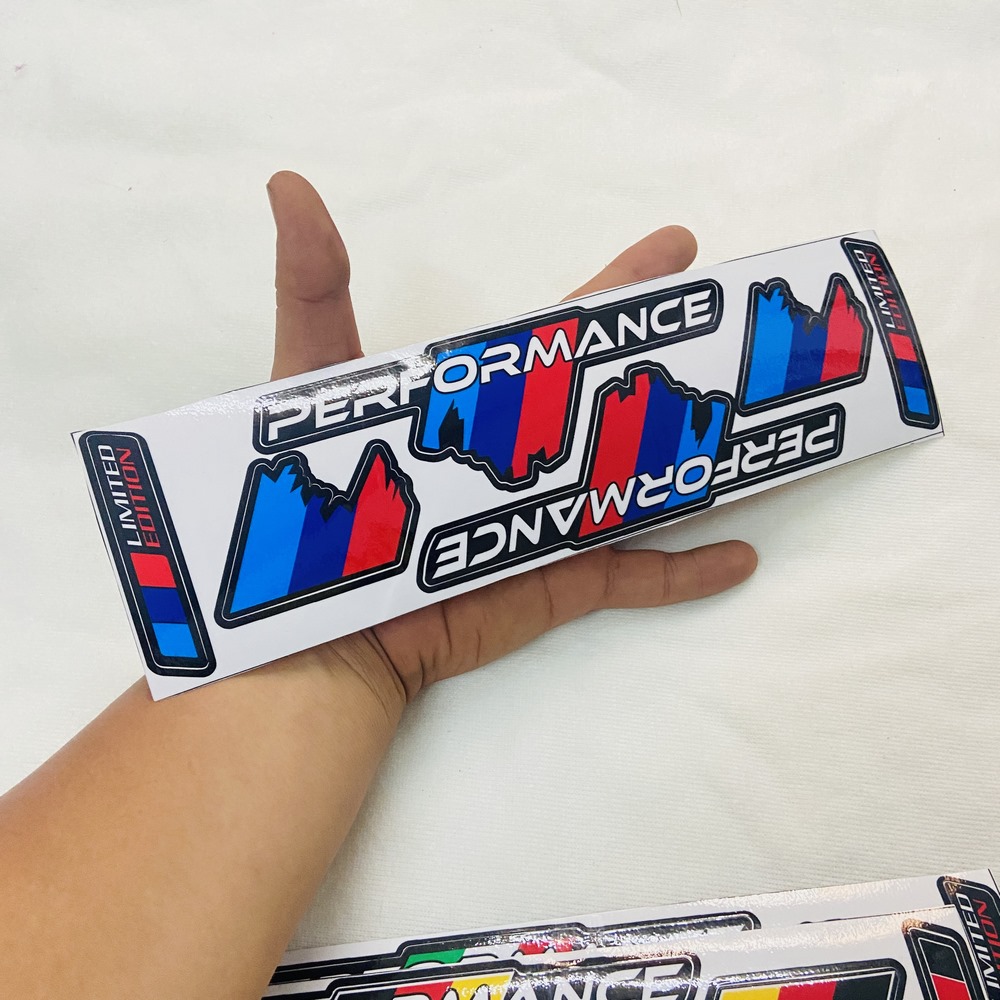 Tem chữ performante 3 sọc chữ trắng trang trí xe siêu chất- cờ pháp