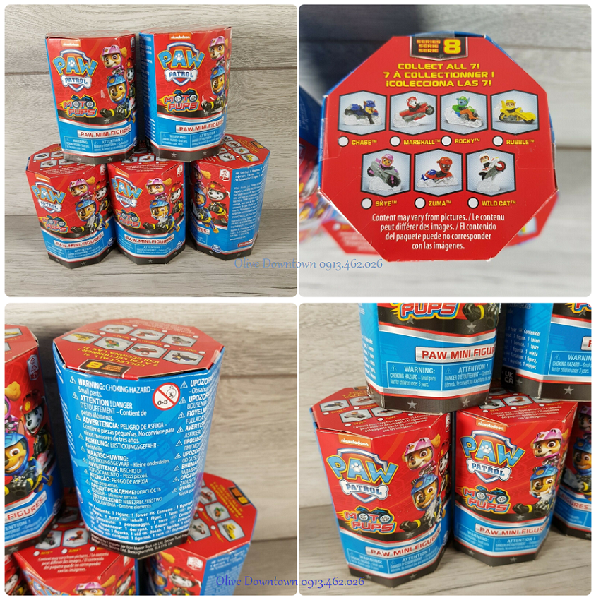 Set 6 hộp - đội chó cứu hộ lái xe moto đủ 6 nhân vật chính - paw patrol moto pups playset