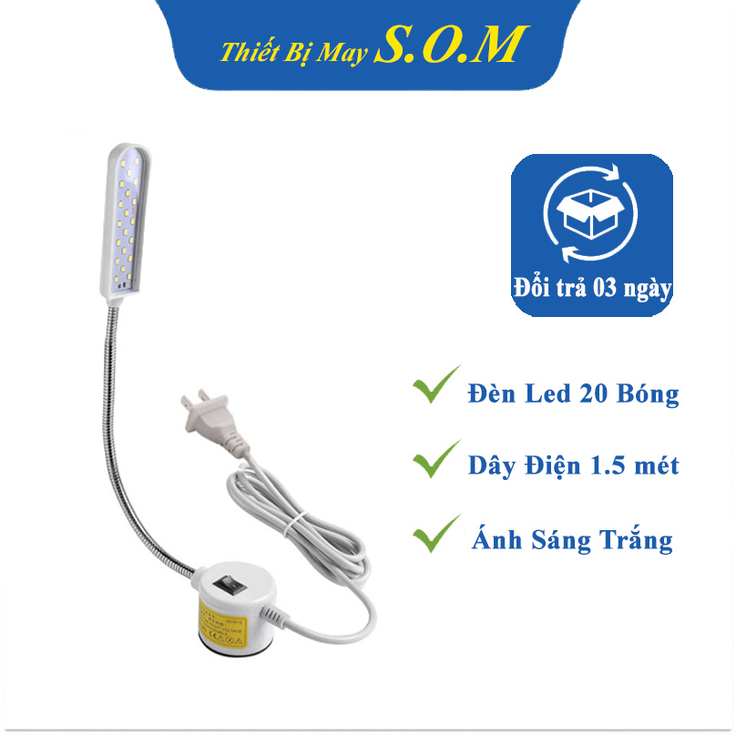 Đèn led máy may juki 20 bóng sáng trắng có nam châm