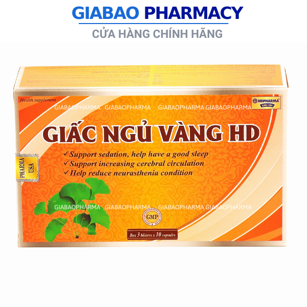 Viên uống GIẤC NGỦ VÀNG HD hỗ trợ thần kinh giúp ngủ ngon