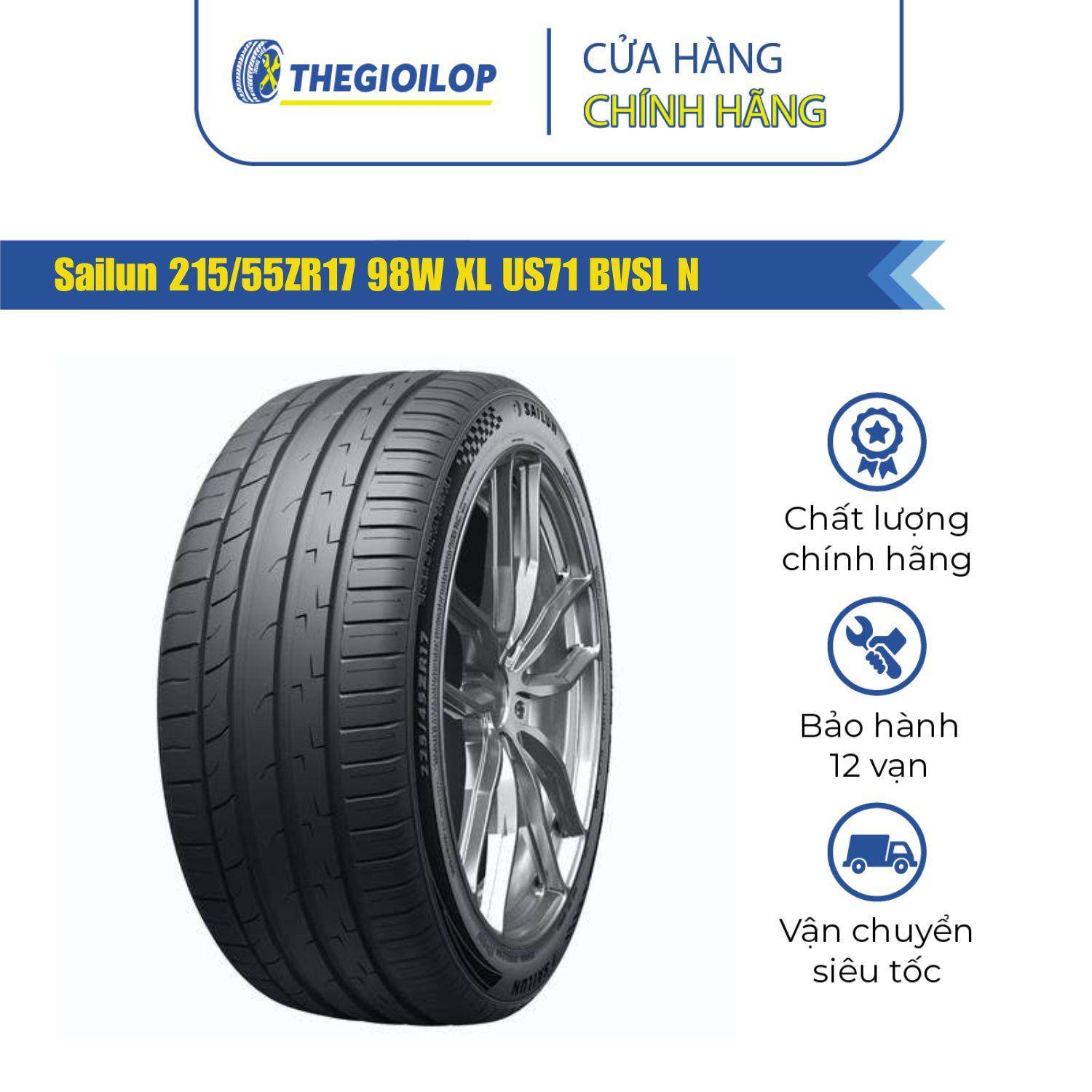 Sailun Tire 215/55Zr17 98W XL Us71 Bvsl N Giá 4,098,113 Đồng*Miễn phí vận chuyển