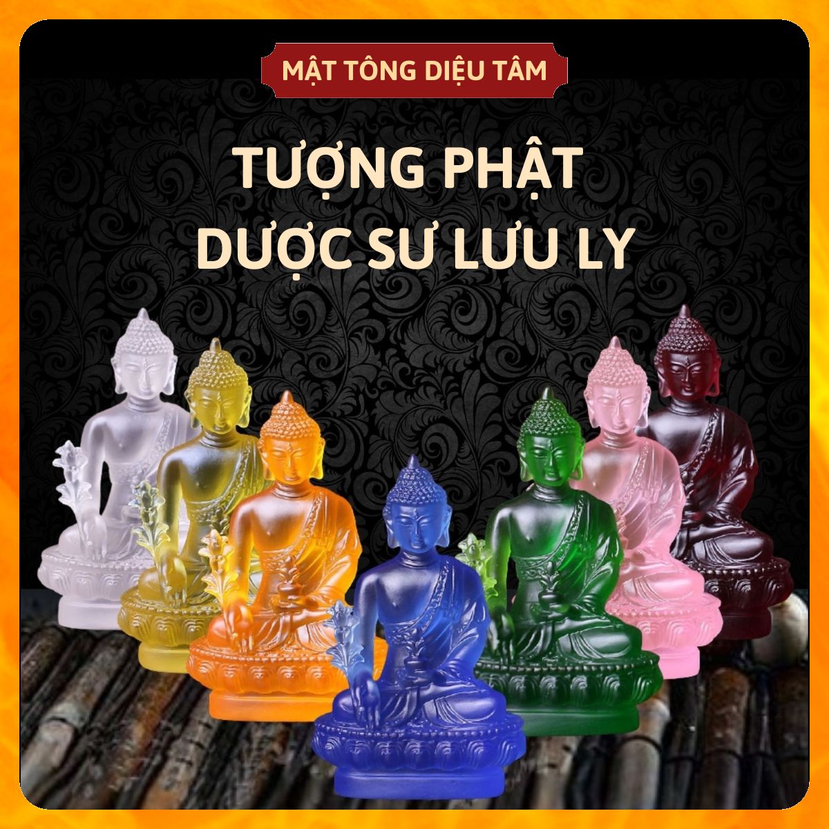 Dược Sư Tượng Phật Bộ lưu ly 7 Màu Cao 12cm tượng mật tông đồ thờ cúng