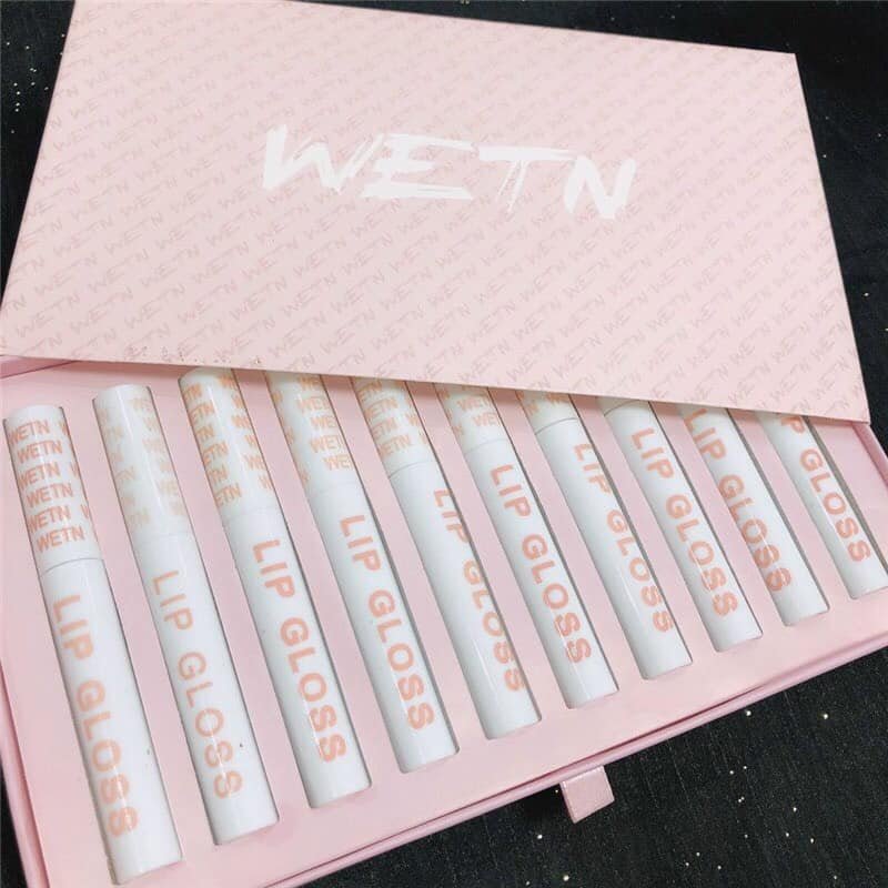 [HCM]Set 10 son kem lì WETN Lipgloss 10 cây - CAVALI - Son kem lâu trôi màu đẹp chất son mịn không khô môi